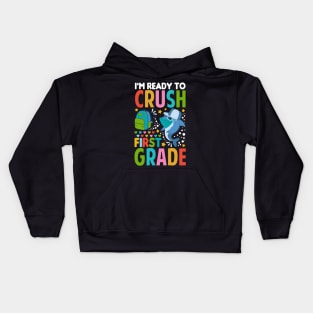 I'm Ready To Crush First Grade Shark Back To School Kids Hoodie